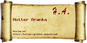 Hotter Aranka névjegykártya